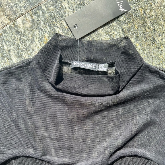 NWT Nasty Gal Sheer Turtleneck Bodysuit SIZE US 8 - Picture 3 of 3